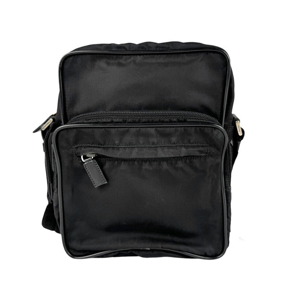 Prada messenger camera bag zipper closure pockets shoulder strap